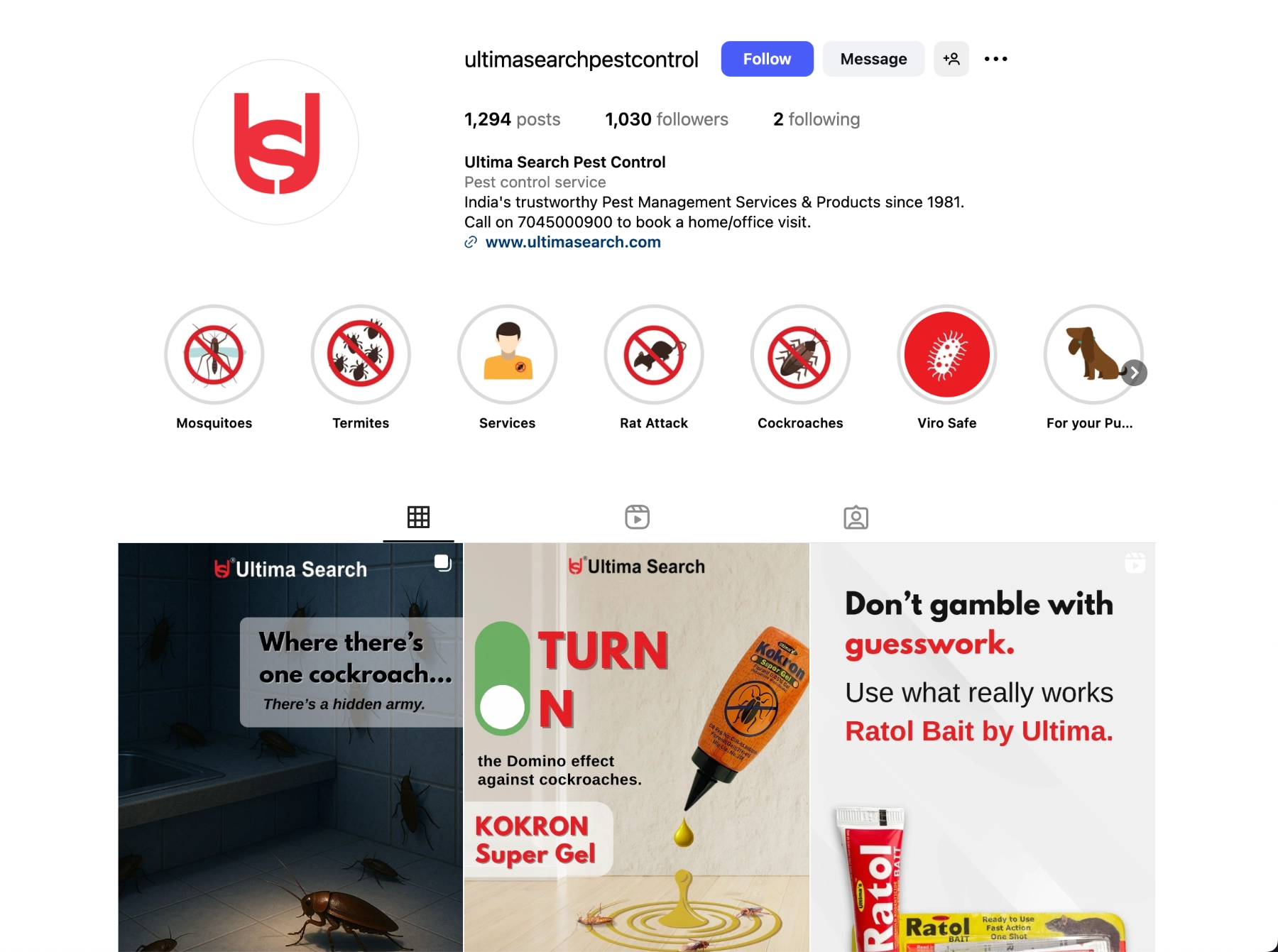 Ultima Search Pest Control